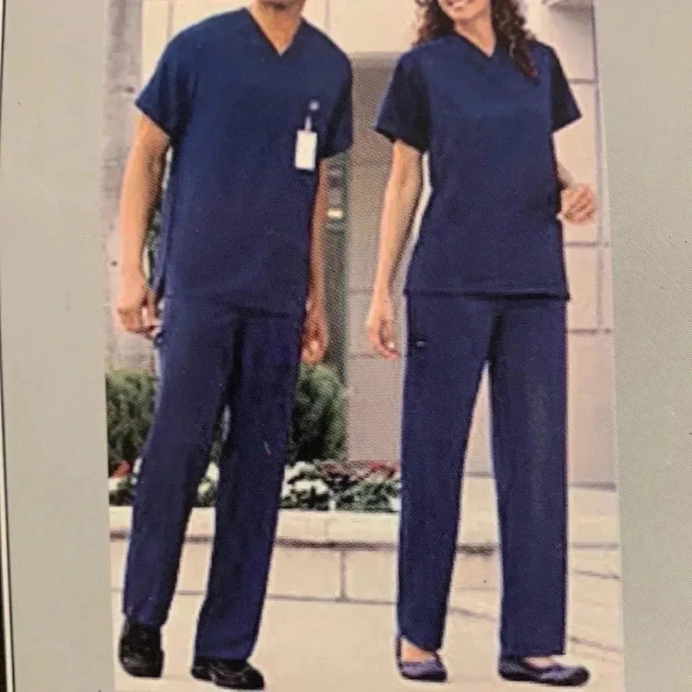 Medical Scrubs Pants Drawstring 2 Pair Navy Blue Size XL NWT - Picture 2 of 10